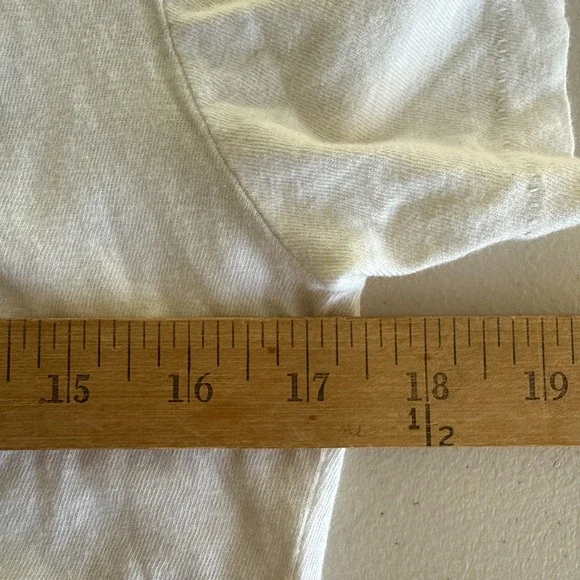 Re/Done Womens Cream "This Buds For You" Cotton T-Shirt Size Small Retro Logo - Picture 8 of 10